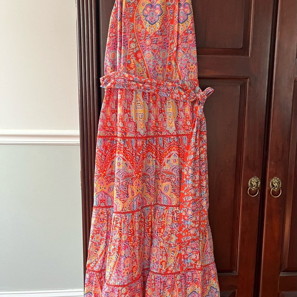 Talbots Pink and Orange Maxi Dress